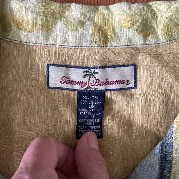 Tommy Bahama Men's Relax Vertical Stripe Floral Print Linen Loop Neck Size XL - Picture 5 of 5